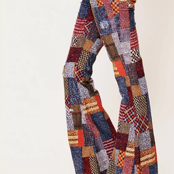 FREE PEOPLE PATCHWORK FLARE CORDS NEW W TAGS - Picture 8 of 9